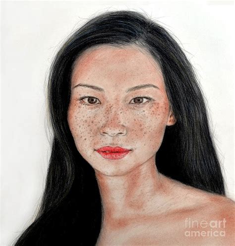 Sexy Freckle Faced Beauty Lucy Liu Mixed Media By Jim Fitzpatrick