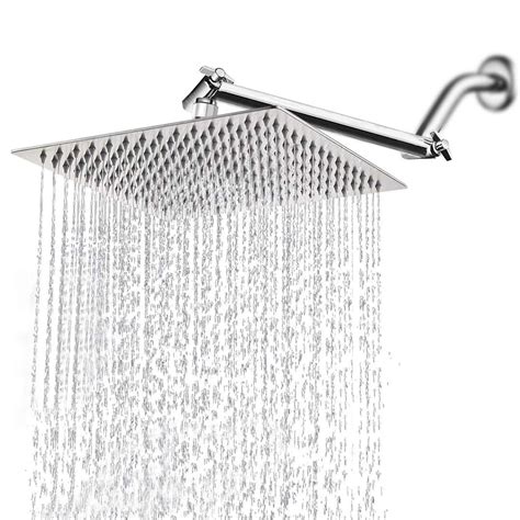 12 inch rain system square shower head stainless steel high pressure rainfall home and garden