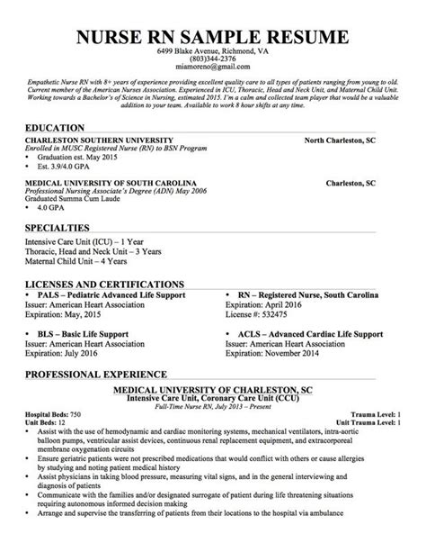 nursing resume sample writing guide resume genius