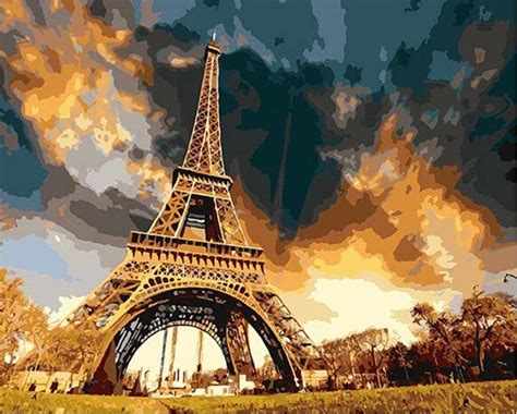 Abstract Paris Eiffel Tower Cities Paint By Number Numeral Paint