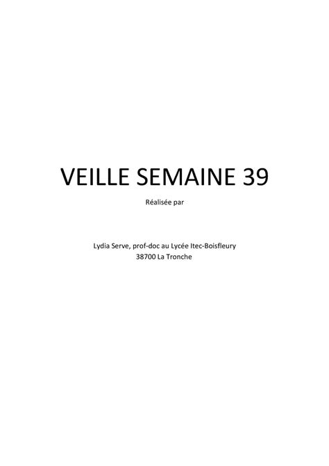 Calaméo Veille Semaine 39