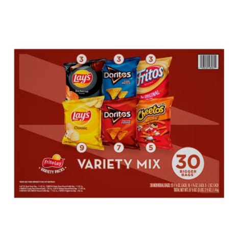 Frito Lay Bigger Bags Classic Variety Mix Snacks 30 Ct King Soopers