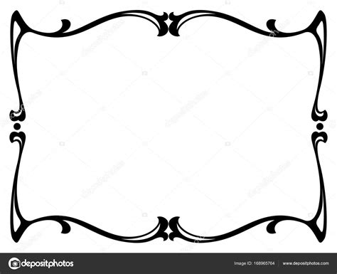 Art Nouveau Black Ornamental Decorative Frame Stock Vector Image By