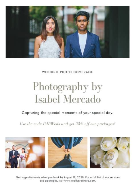 White Wedding Photography Flyer Templates By Canva