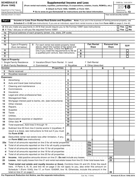 Download Fillable Irs Form Schedule E Fillable Form 2023
