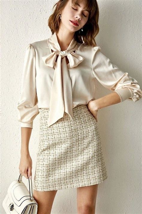 Pin By David Turney On Bow Blouse In 2020 Satin Bow Blouse Fashion