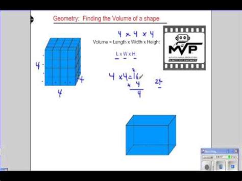 When using frame, ensure that. Geometry, volume of a shape by length x width x height ...