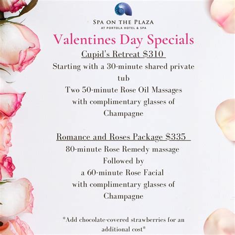 Valentines Specials At Spa On The Plaza Old Monterey