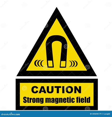 Strong Magnetic Field Vector Warning Sign 74914859