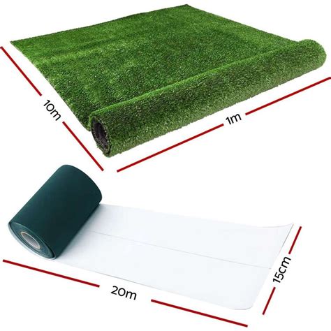 Primeturf 1x10m Artificial Grass Synthetic Fake 10sqm Turf Lawn 17mm