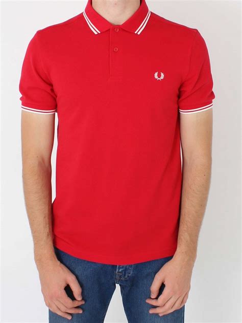 Fred Perry M3600 Twin Tipped Classic Polo In England Red