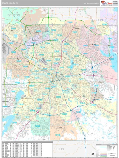 Dallas Tx Wall Map By Mapsco Mapsales Gambaran