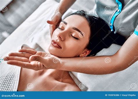 Manual Sculpting Face Massage For Young Woman In Beauty Clinic Massage