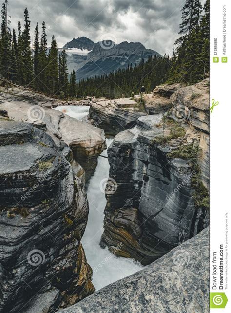 Mistaya Canyon In Banff National Park Alberta Canada Stock Photo