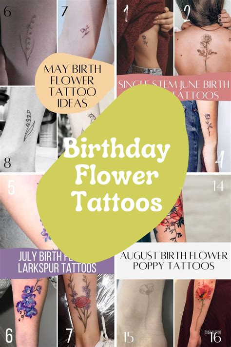 Full Year Of Birth Flower Tattoos Ideas Tattooglee Butterfly With