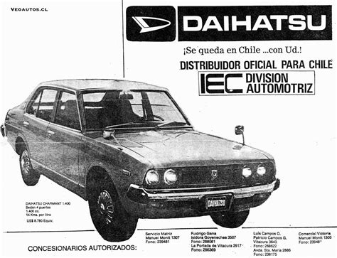 Daihatsu Charmant 1977 a 1980 en Chile carrocerías Sedán y Station