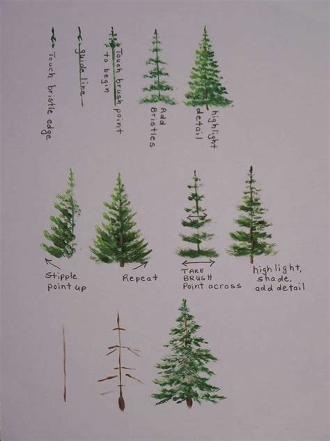 How To Draw A Pine Tree At Drawing Tutorials