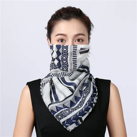 Fashion Face Scarf Mask Printed Scarf Cool Lightweight Summer Protection Scarf Bandana Uv