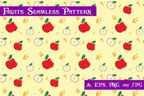 Apple Fruits Seamless Pattern Graphic By Purplespoonpirates · Creative