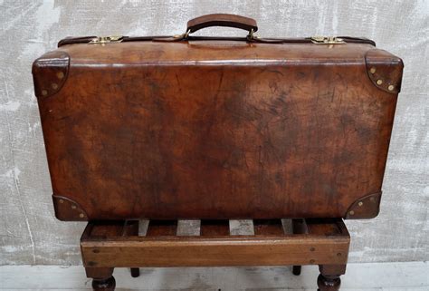Vintage Large Leather Suitcase Sold Clubhouse Interiors Ltd