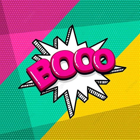 Boo Scare Halloween Comic Text Sound Effects Pop Art Style Banner