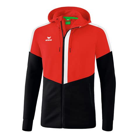 Erima Squad Hooded Trainingsjacke Herren Rot Schwarz Online Kaufen