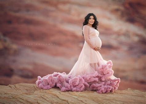 Maternity Gown For Photoshoot Pregnancy Gown Tulle Dress Etsy