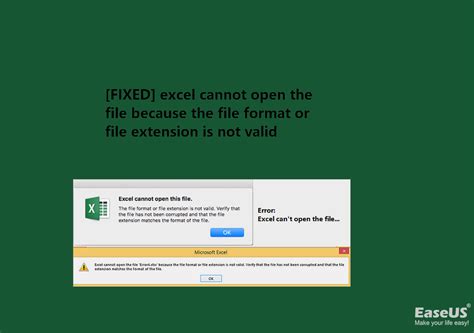 FIXED Excel Cannot Open The File Because The Extension Is Not Valid EaseUS