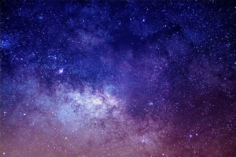 Purple Pink Cosmic Galaxy Stars Sky Night Evening