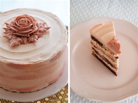Chocolate Marble Cake With Pink Buttercream Frosting