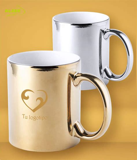 Taza Metalizada En Dorado Y Plata