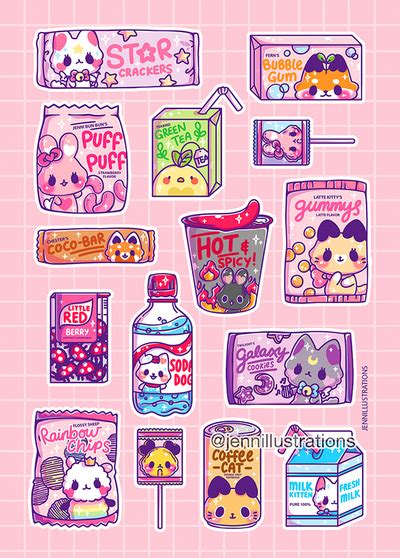 Oc Snacks Sticker Sheet · Jenni Illustrations · Online Store Powered By Storenvy