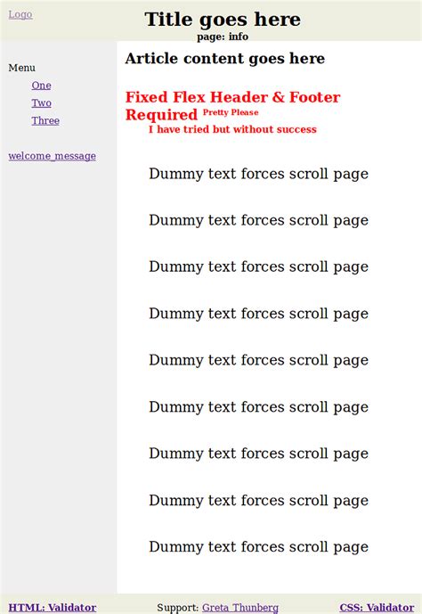 How To Set Flex Fixed Header And Footers When The Page Scrolls HTML CSS SitePoint Forums