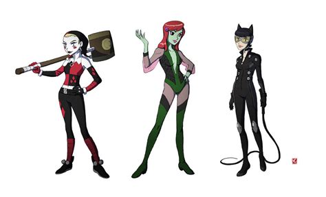Poison Ivy Catwoman And Harley Quinn By Michael Chang On Deviantart
