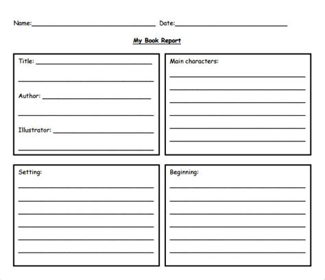 8th grade reading book report template. FREE 9+ Book Report Templates in Google Docs | MS Word ...