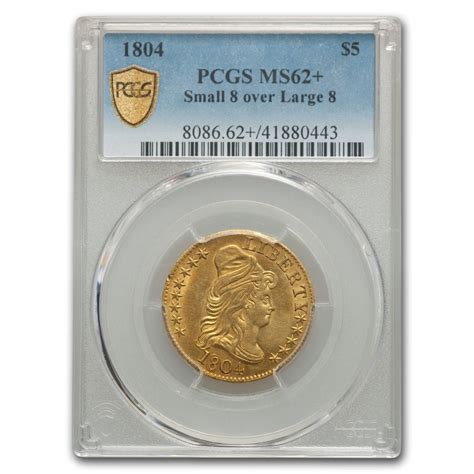 Buy 1804 5 Capped Bust Gold Half Eagle Ms 62 Pcgs Sm 8lg 8 Apmex