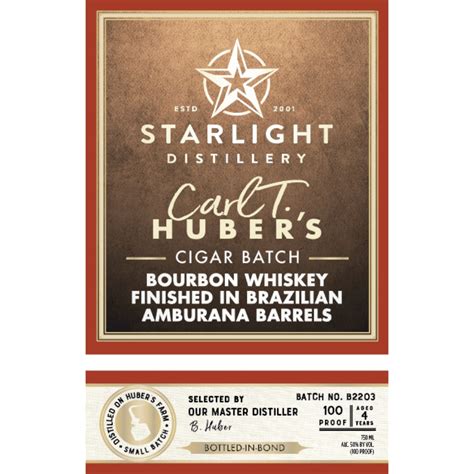 Starlight Cigar Batch Bourbon Bottled In Bond Buy Online Huntbourbon Com