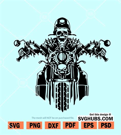 Motorcycle Skull Skeleton Svg Biker Skull Svg American Biker Svg