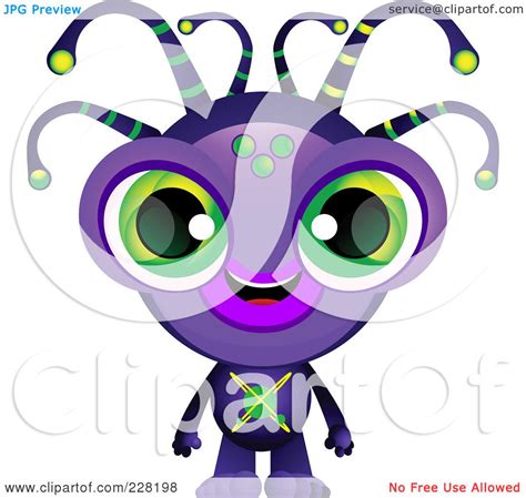 Royalty Free Rf Clipart Illustration Of A Cute Purple Alien With
