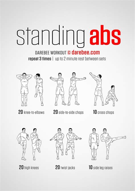 Standing Abs Workouts Standing Ab Exercises Abs Workout Standing Abs
