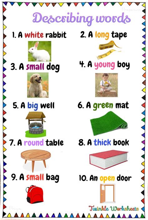 English Worksheets Worksheet For Kids Grammar Worksheet Describing