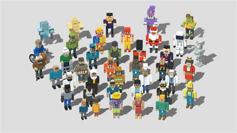 Voxel Characters Pack 40 Characters Buy Royalty Free 3d Model By