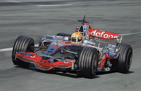 World Champion 2008 Lewis Hamilton Mclaren Mercedes F1 Art Painting
