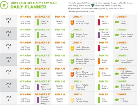 Juice Your Life Right 7 Day Plan Juice Revolution