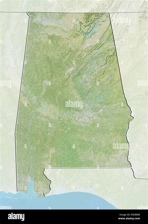 State Of Alabama United States Relief Map Stock Photo Alamy