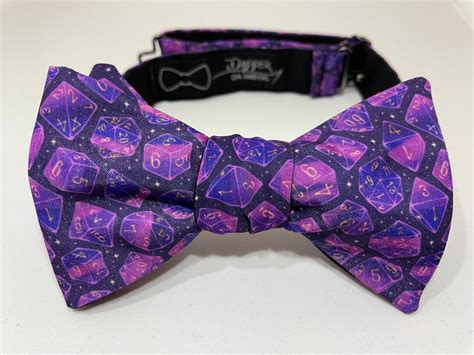 Purple Dice Bow Tie Bowtie D20 Roll For Initiative Saving Throw D