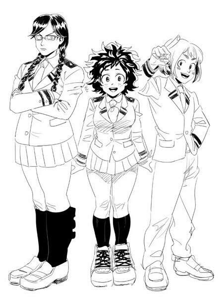 Iida Midoriya And Uraraka Genderbend Personajes De Anime My Hero