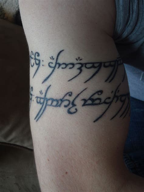 My Lord Of The Rings Tattoo Script From The One Ring Wraps All The Way Around Work Done By