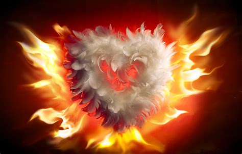 Wallpaper Love Fire Flame Heart Fire Love Heart Flames