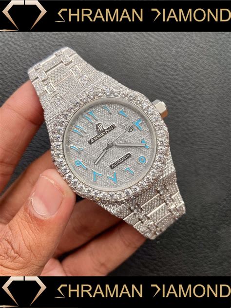 Fully Iced Out Vvs Moissanite Diamond Rapper Hip Hop Watch Etsy India